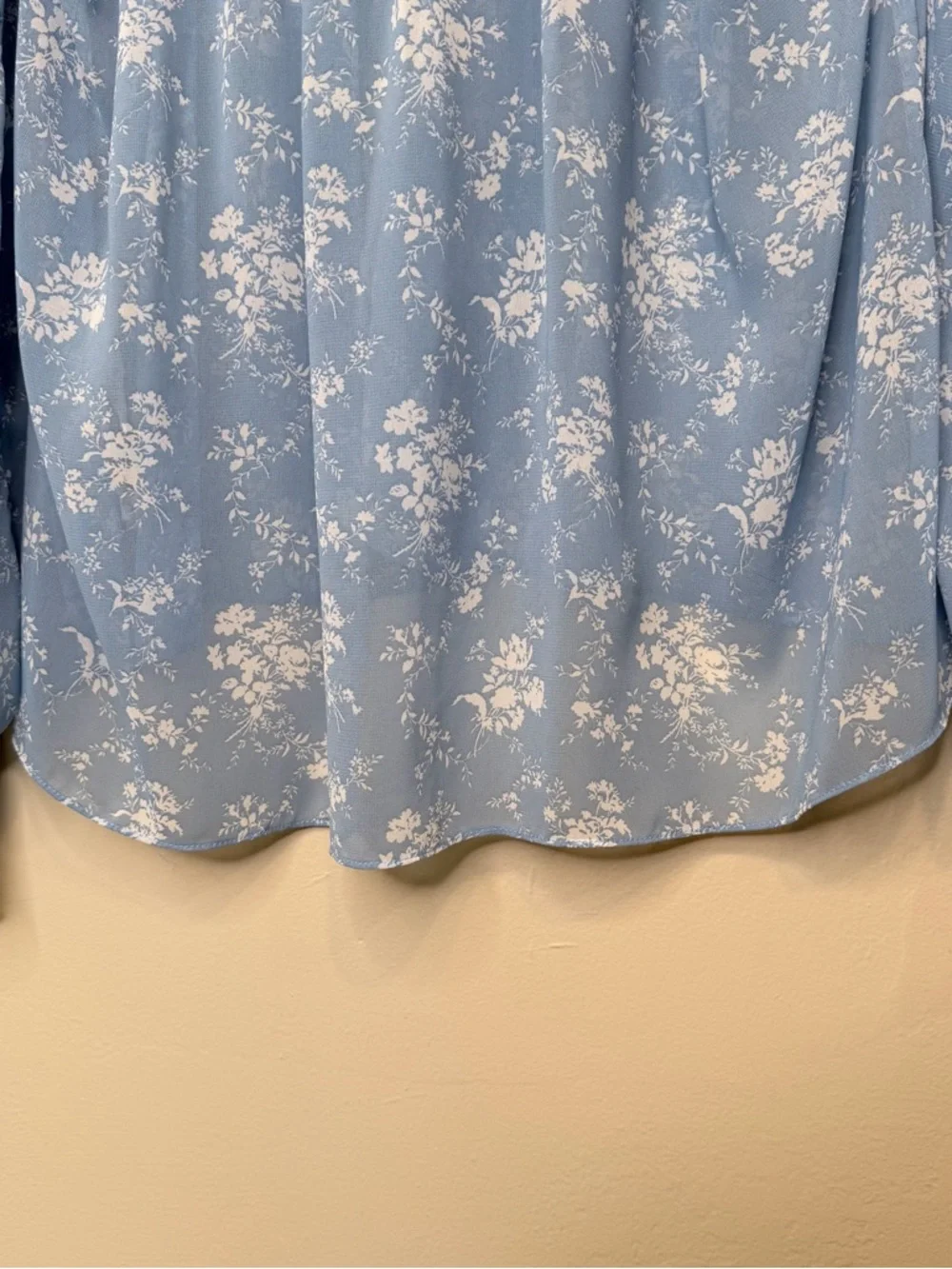 ZARA | Floral Pattern Feminine Ruffled Semi Sheer Breezy Relaxed Blouse - Picture 9 of 15